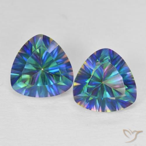 3.78ctw Naturel Multicolore Quartz mystique, Trillion, VVS-VS