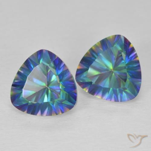 Shop natural 3.69ct Bleu multicolore Quartz mystique gems, Trillion, from Brésil at GemSelect. In stock, global shipping!