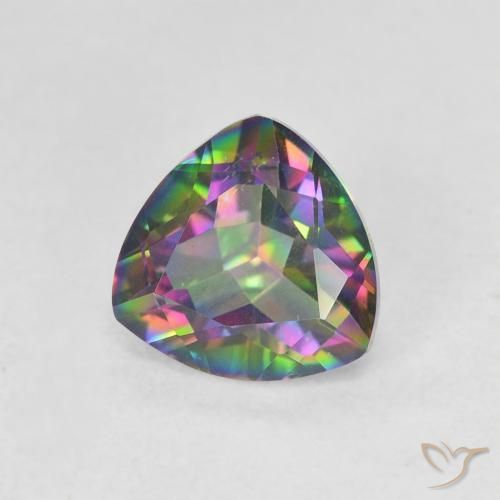 Quartz mystique Multicolore naturelle Trillion, 1.11 ct, VVS