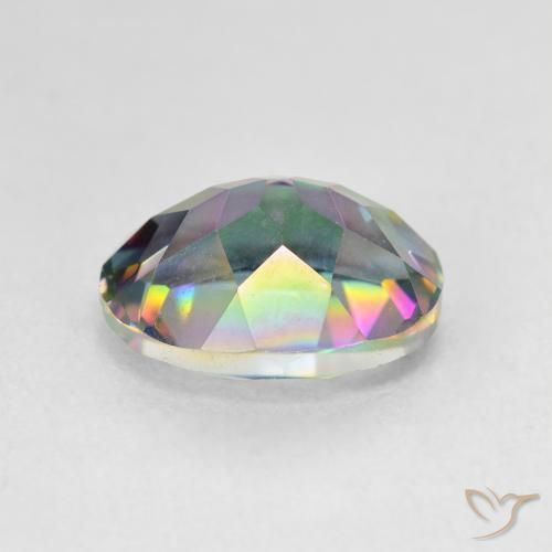 Quartz mystique Multicolore naturelle ovale, 3.60 ct, VVS