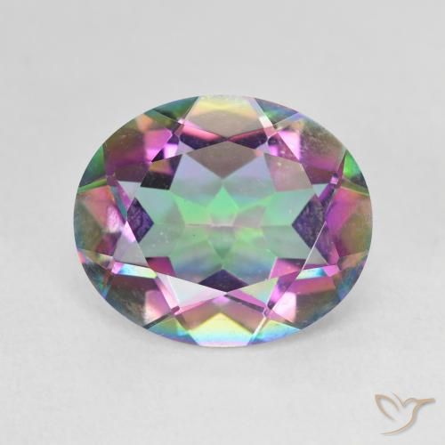 5.49ct Naturel Multicolore Quartz mystique, ovale, VVS