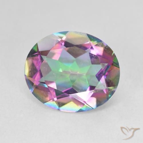 Quartz mystique Multicolore naturelle ovale, 5.49 ct, VVS