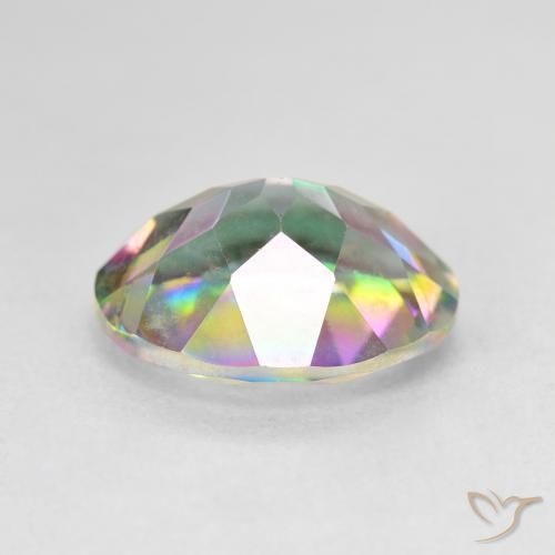 Quartz mystique Multicolore naturelle ovale, 5.49 ct, VVS