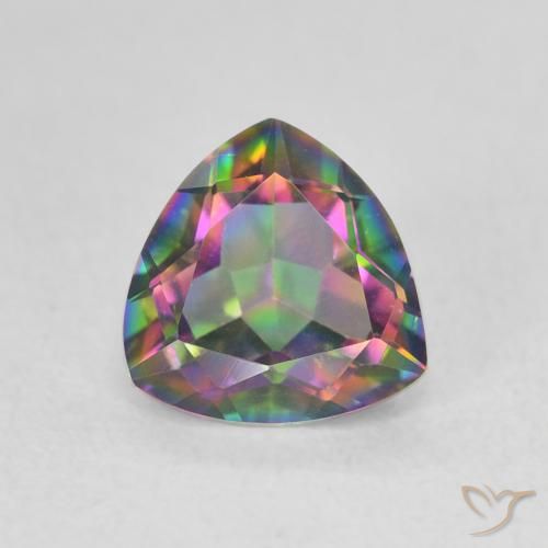 Quartz mystique Multicolore naturelle Trillion, 1.14 ct, VVS