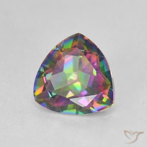 Quartz mystique Multicolore naturelle Trillion, 1.14 ct, VVS