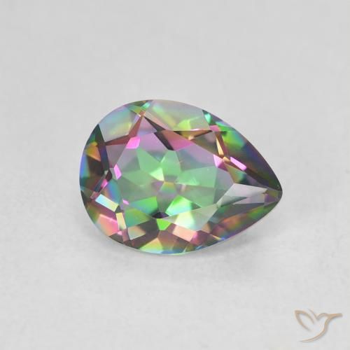 Quartz mystique Multicolore naturelle En forme de poire, 1.08 ct, VVS