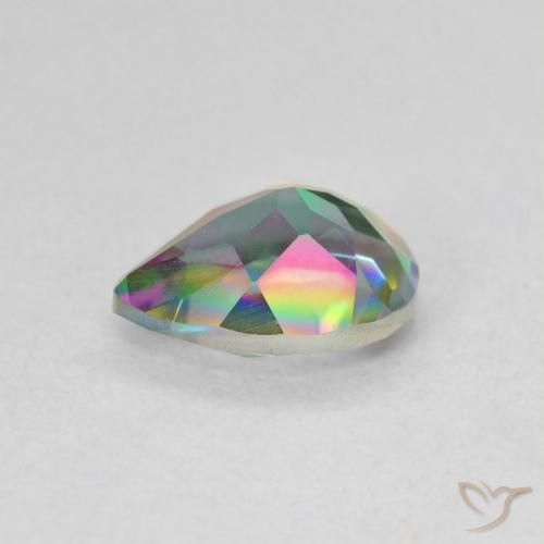 Quartz mystique Multicolore naturelle En forme de poire, 1.08 ct, VVS