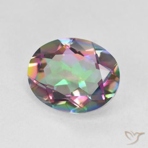 Quartz mystique Multicolore naturelle ovale, 2.84 ct, VVS
