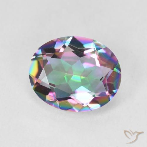 Quartz mystique Multicolore naturelle ovale, 2.90 ct, VVS