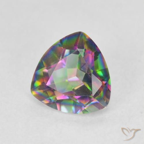 Quartz mystique Multicolore naturelle Trillion, 1.04 ct, VVS