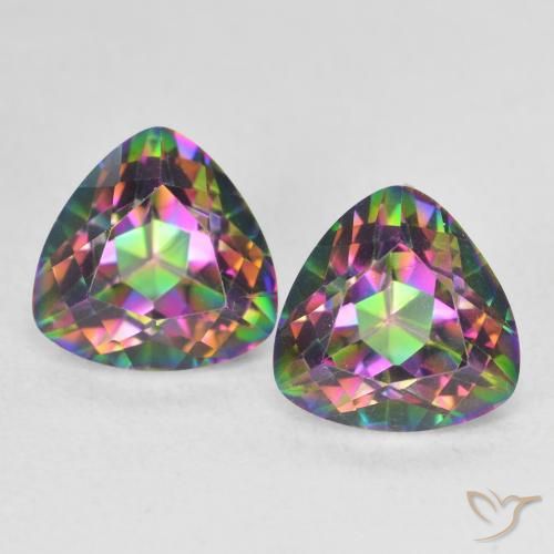 3.83ctw Naturel Multicolore Quartz mystique, Trillion, VVS