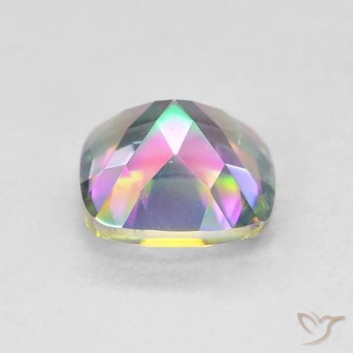 Quartz mystique Multicolore naturelle Coussin, 1.40 ct, VVS