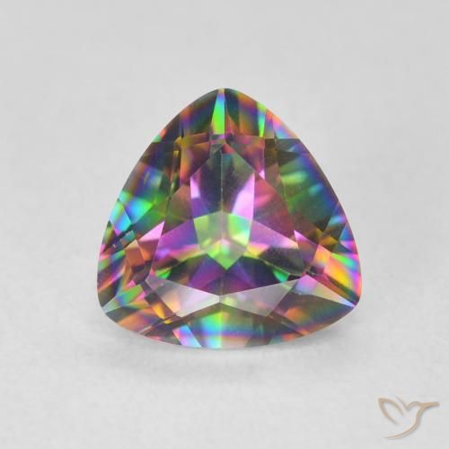 1.62ct Naturel Multicolore Quartz mystique, Trillion, VVS
