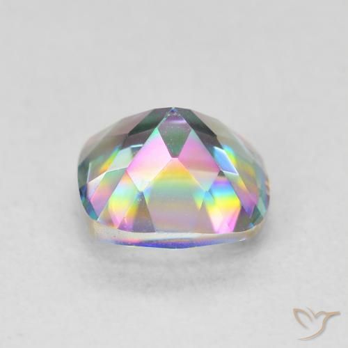Quartz mystique Multicolore naturelle Coussin, 1.40 ct, VVS