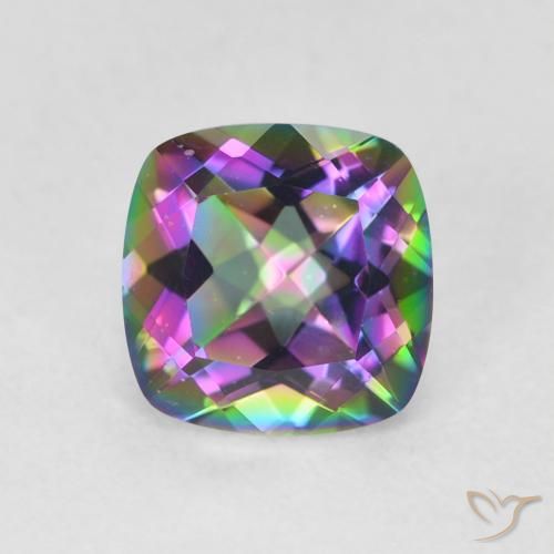 Quartz mystique Multicolore naturelle Coussin, 1.45 ct, VVS