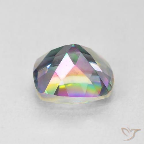 Quartz mystique Multicolore naturelle Coussin, 1.45 ct, VVS