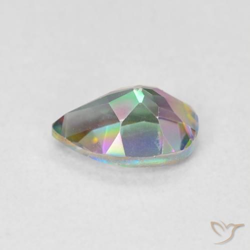 Quartz mystique Multicolore naturelle En forme de poire, 0.66 ct, VS