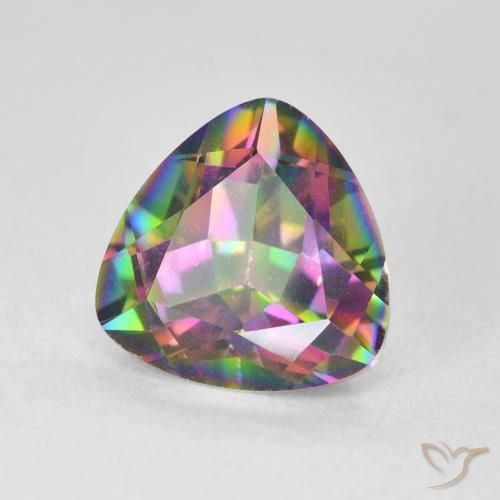 Quartz mystique Multicolore naturelle Trillion, 2.62 ct, VS