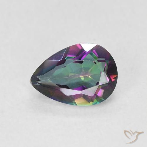 0.66ct Naturel Multicolore Quartz mystique, En forme de poire, VVS