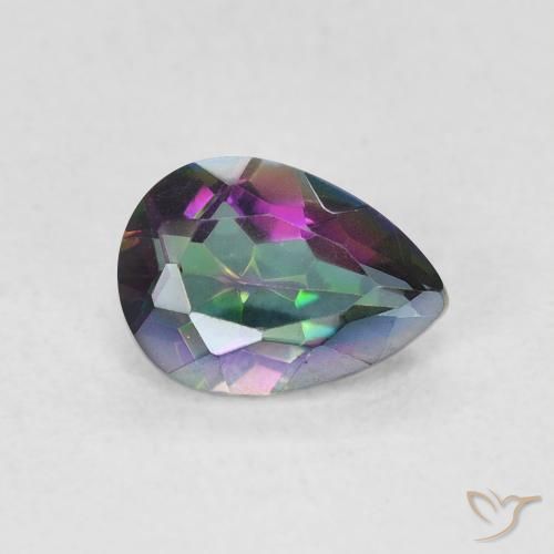 Quartz mystique Multicolore naturelle En forme de poire, 0.66 ct, VVS