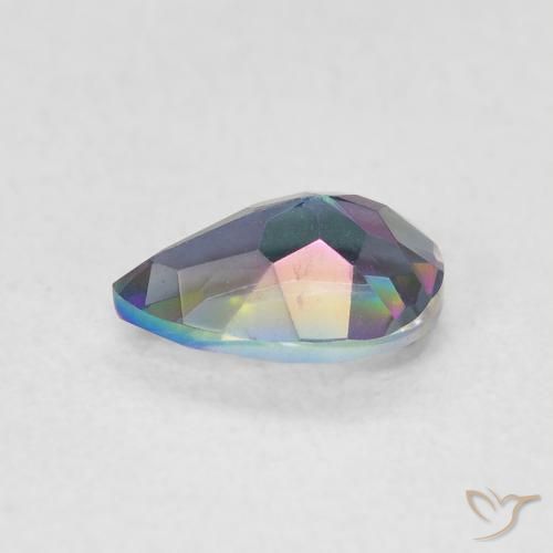 Quartz mystique Multicolore naturelle En forme de poire, 0.66 ct, VVS