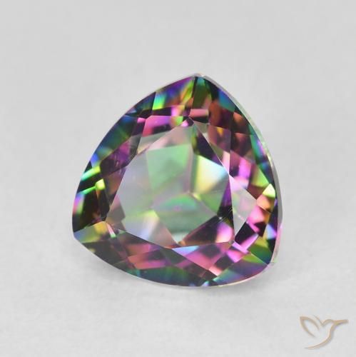 Quartz mystique Multicolore naturelle Trillion, 1.75 ct, VS