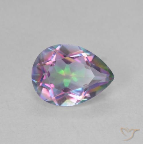 Quartz mystique Multicolore naturelle En forme de poire, 1.09 ct, VVS-VS