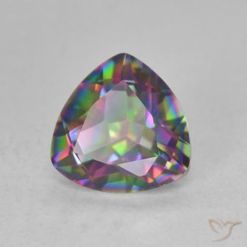 Quartz mystique Multicolore naturelle Trillion, 1.16 ct, VVS-VS