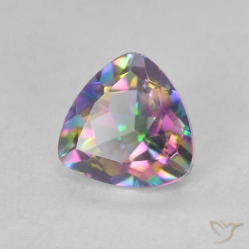 Quartz mystique Multicolore naturelle Trillion, 0.77 ct, VVS-VS
