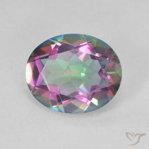 Quartz mystique Multicolore naturelle ovale, 3.08 ct, VVS-VS