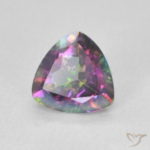 Quartz mystique Multicolore naturelle Trillion, 0.74 ct, VS