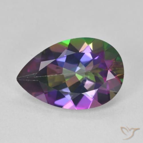 6.06ct Naturel Multicolore Quartz mystique, En forme de poire, VVS-VS