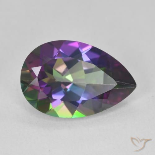 Quartz mystique Multicolore naturelle En forme de poire, 6.06 ct, VVS-VS