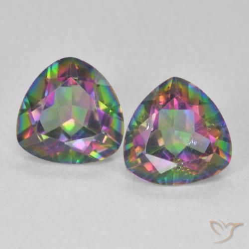 2.28ctw Naturel Multicolore Quartz mystique, Trillion, VVS-VS
