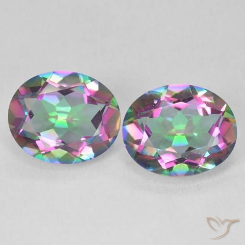 6.35ctw Naturel Multicolore Quartz mystique, ovale, VVS-VS