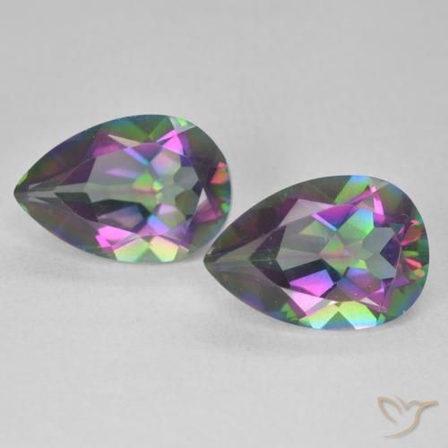 5.80ctw Naturel Multicolore Quartz mystique, En forme de poire, VVS
