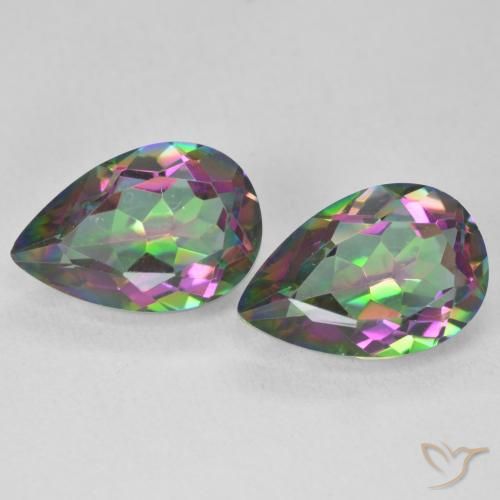 5.93ctw Naturel Multicolore Quartz mystique, En forme de poire, VVS