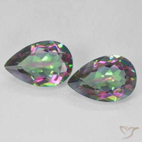 5.73ctw Naturel Multicolore Quartz mystique, En forme de poire, VVS-VS