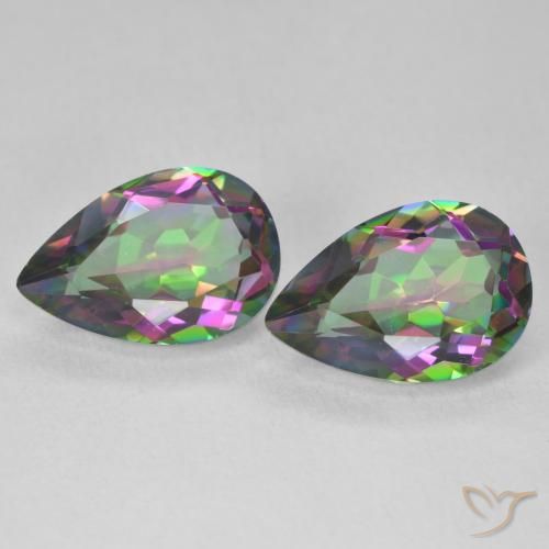 6.06ctw Naturel Multicolore Quartz mystique, En forme de poire, VVS-VS