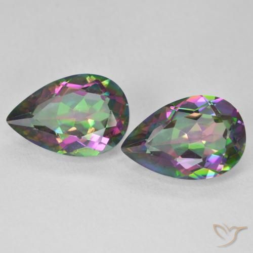 6.05ctw Naturel Multicolore Quartz mystique, En forme de poire, VVS-VS