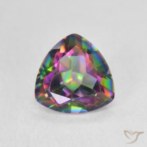 Quartz mystique Multicolore naturelle Trillion, 1.07 ct, VVS