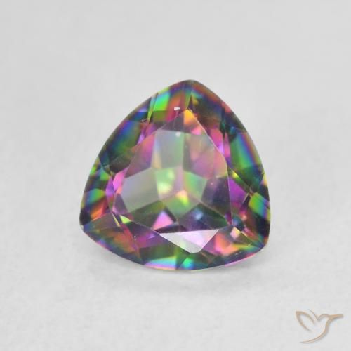 Quartz mystique Multicolore naturelle Trillion, 1.07 ct, VVS