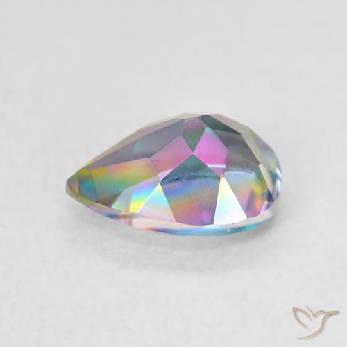 Quartz mystique Multicolore naturelle En forme de poire, 1.09 ct, VVS