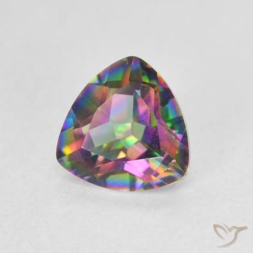 Quartz mystique Multicolore naturelle Trillion, 1.06 ct, VVS
