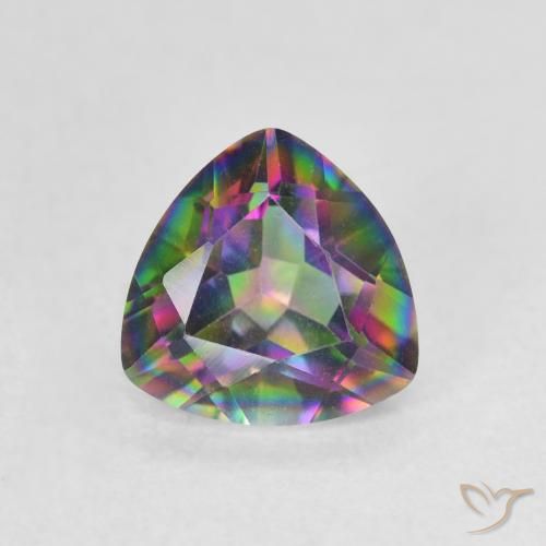 Quartz mystique Multicolore naturelle Trillion, 1.15 ct, VVS