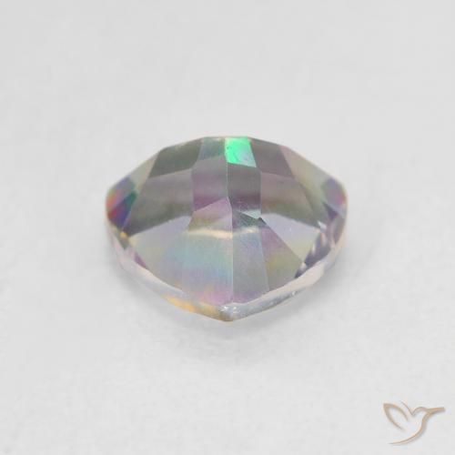 Quartz mystique Multicolore naturelle Trillion, 1.15 ct, VVS