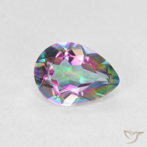 Quartz mystique Multicolore naturelle En forme de poire, 0.93 ct, VVS