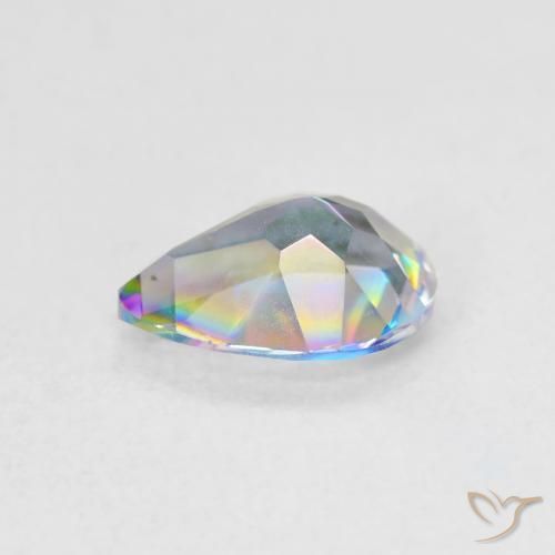 Quartz mystique Multicolore naturelle En forme de poire, 0.93 ct, VVS