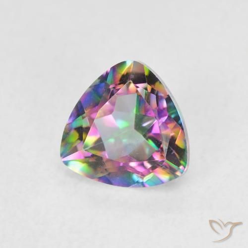 Quartz mystique Multicolore naturelle Trillion, 0.75 ct, VVS