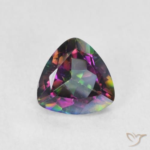 Quartz mystique Multicolore naturelle Trillion, 0.75 ct, VVS